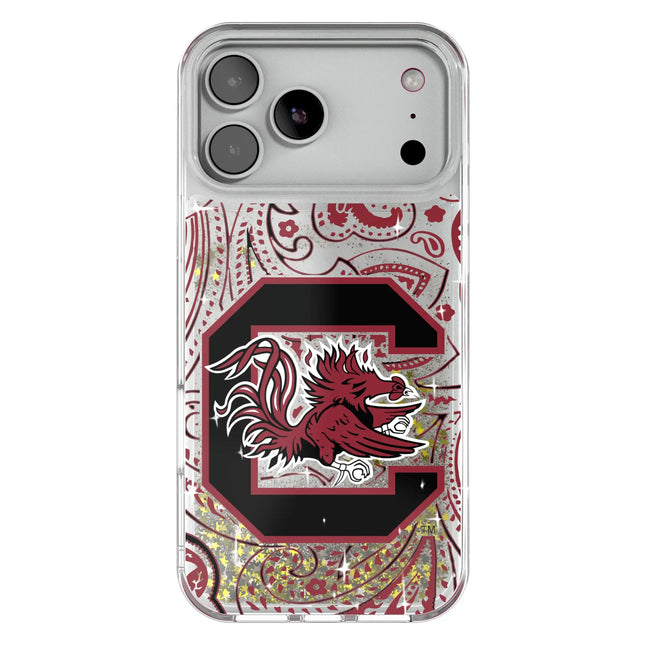 University of South Carolina Gamecocks Paisley Glitter Phone Case for Apple iPhone