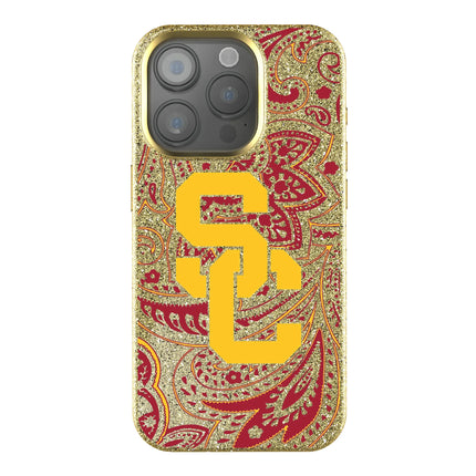University of Southern California Trojans Paisley Bling Phone Case for Apple iPhone