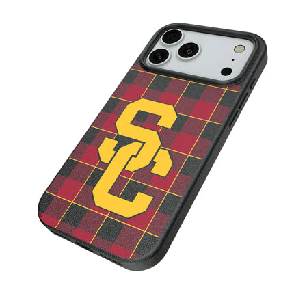 University of Southern California Trojans Plaid MagSafe Compatible Phone Case for Apple iPhone
