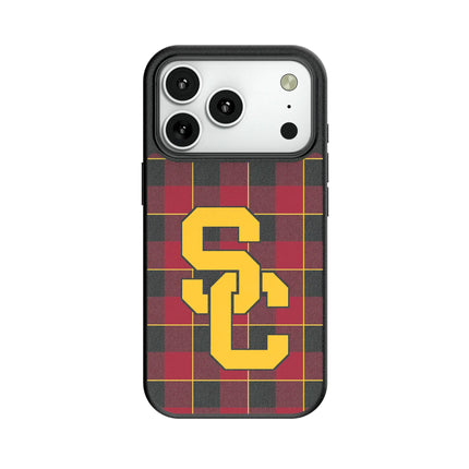 University of Southern California Trojans Plaid MagSafe Compatible Phone Case for Apple iPhone