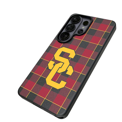 University of Southern California Trojans Plaid MagSafe Compatible Phone Case for Samsung Galaxy