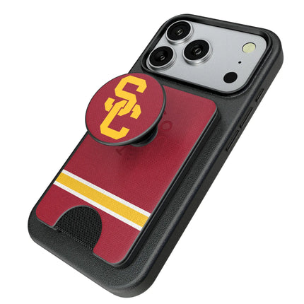 University of Southern California Trojans Stripe PopSockets MagSafe-Compatible PopWallet+