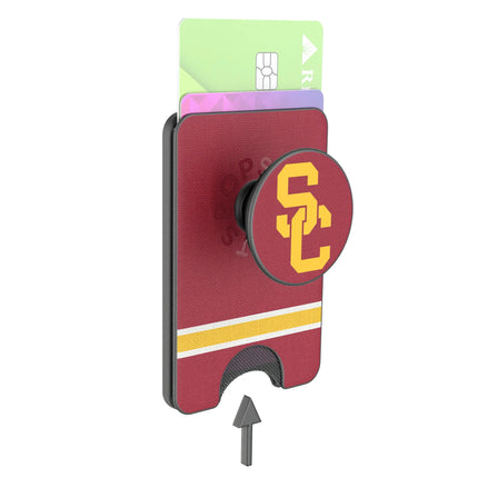 University of Southern California Trojans Stripe PopSockets MagSafe-Compatible PopWallet+