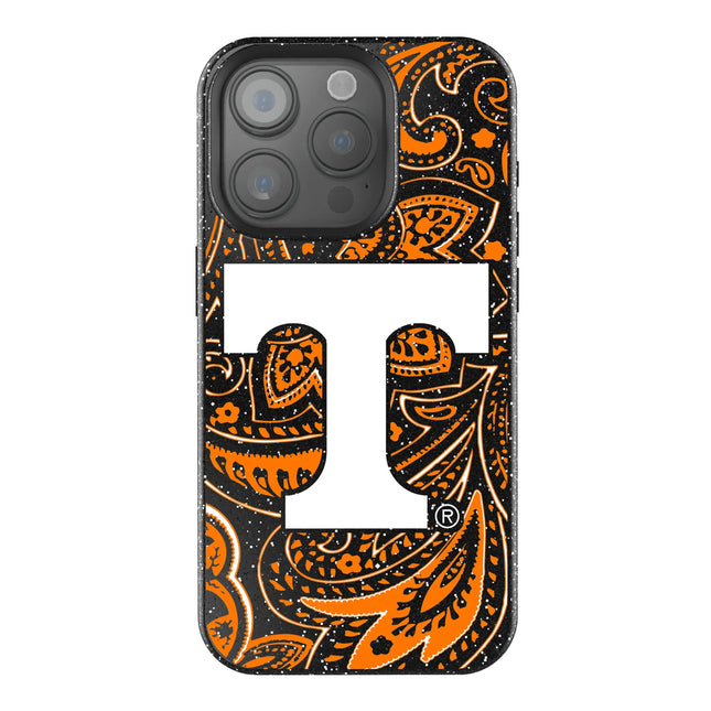 University of Tennessee Volunteers Paisley Black Bling Phone Case for Apple iPhone