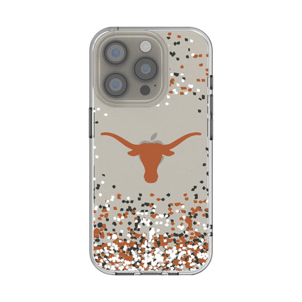 University of Texas Longhorns Confetti Clear Phone Case for Apple iPhone
