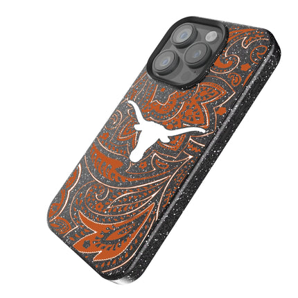 University of Texas Longhorns Paisley Black Bling Phone Case for Apple iPhone