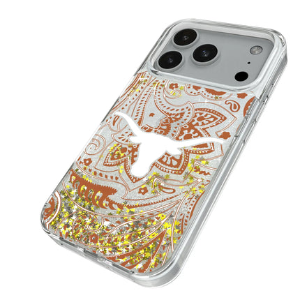 University of Texas Longhorns Paisley Glitter Phone Case for Apple iPhone
