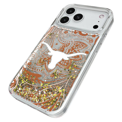 University of Texas Longhorns Paisley Glitter Phone Case for Apple iPhone