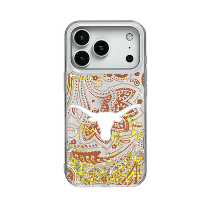 University of Texas Longhorns Paisley Glitter Phone Case for Apple iPhone