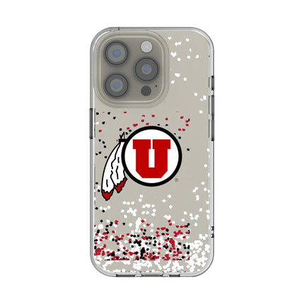University of Utah Utes Confetti Clear Phone Case for Apple iPhone