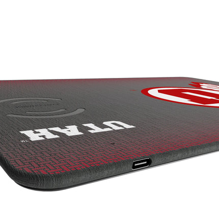 University of Utah Utes Linen 15-Watt Wireless Charger and Mouse Pad