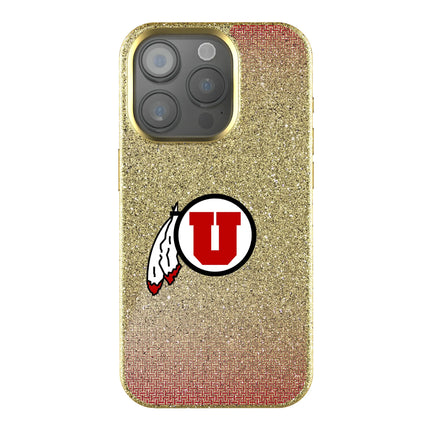 University of Utah Utes Linen Bling Phone Case for Apple iPhone