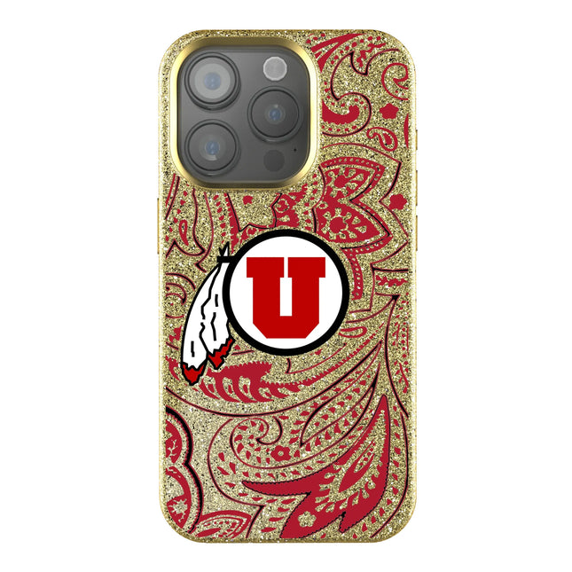 University of Utah Utes Paisley Bling Phone Case for Apple iPhone