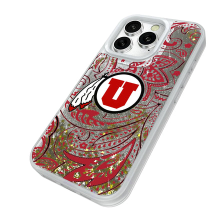 University of Utah Utes Paisley Glitter Phone Case for Apple iPhone