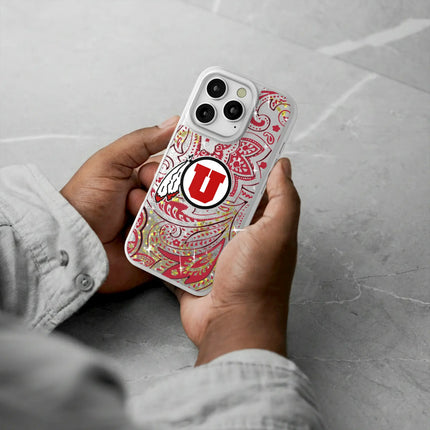 University of Utah Utes Paisley Glitter Phone Case for Apple iPhone