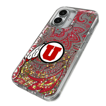 University of Utah Utes Paisley Glitter Phone Case for Apple iPhone