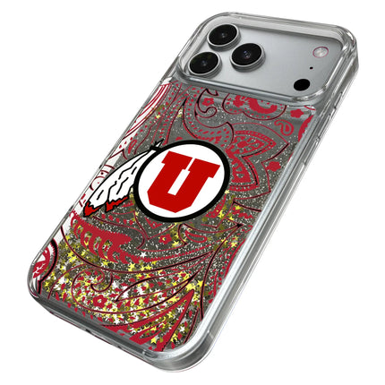 University of Utah Utes Paisley Glitter Phone Case for Apple iPhone