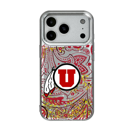 University of Utah Utes Paisley Glitter Phone Case for Apple iPhone