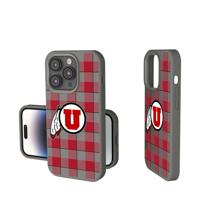 University of Utah Utes Plaid Soft Touch Phone Case for Apple iPhone