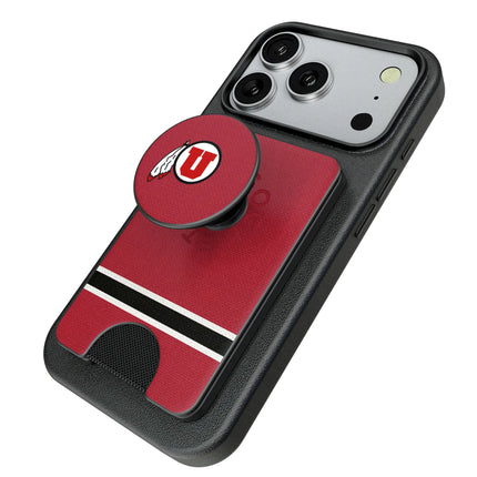 University of Utah Utes Stripe PopSockets MagSafe-Compatible PopWallet+