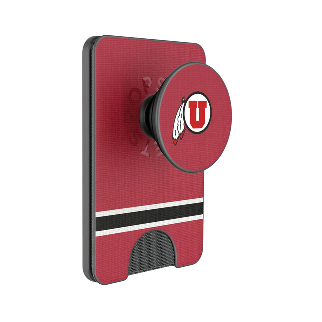 University of Utah Utes Stripe PopSockets MagSafe-Compatible PopWallet+