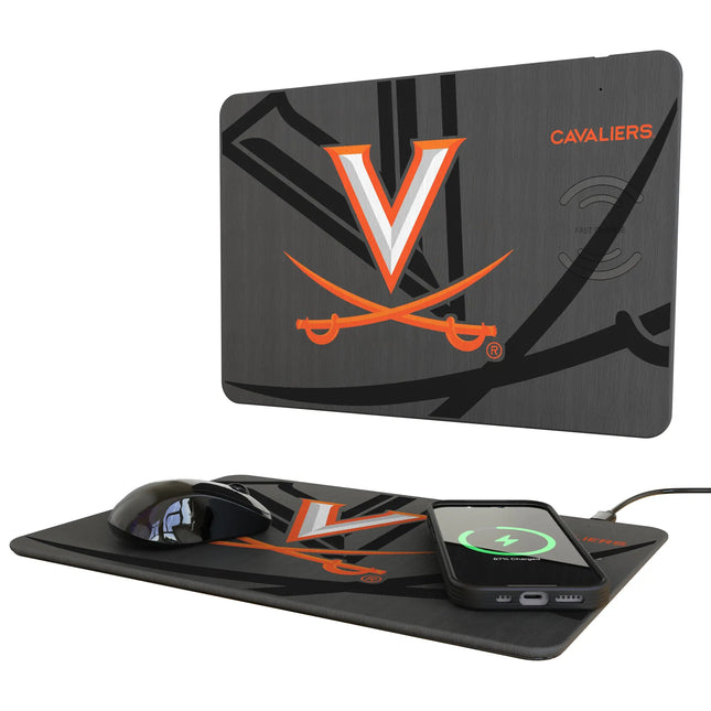 University of Virginia Cavaliers Monocolor Tilt 15-Watt Wireless Charger and Mouse Pad