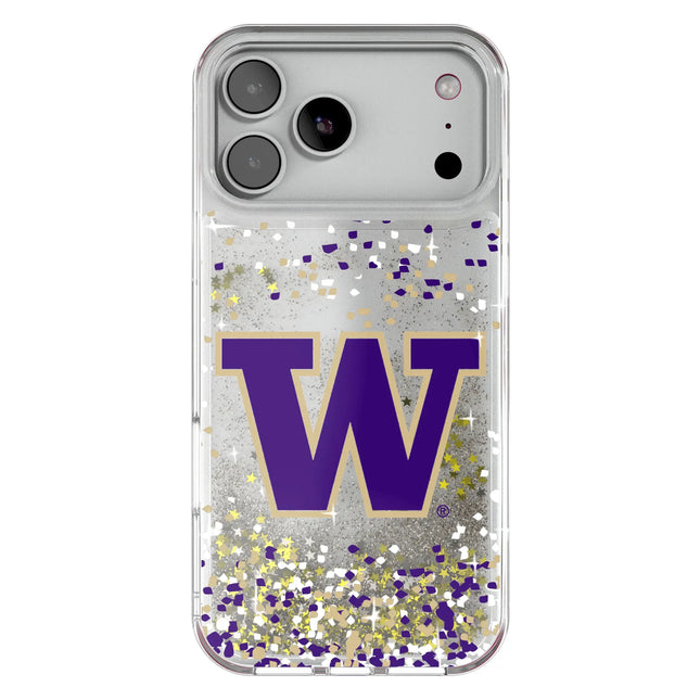 University of Washington Huskies Confetti Glitter Phone Case for Apple iPhone