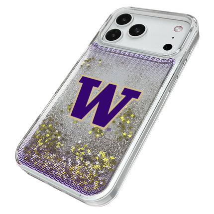 University of Washington Huskies Linen Glitter Phone Case for Apple iPhone