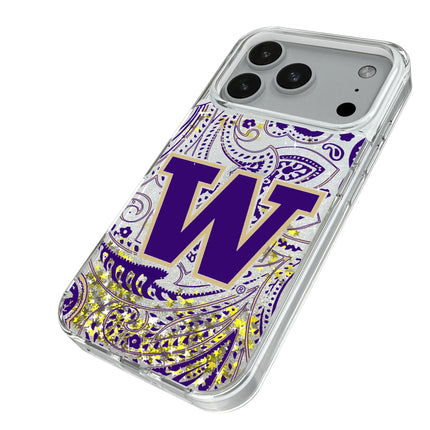University of Washington Huskies Paisley Glitter Phone Case for Apple iPhone