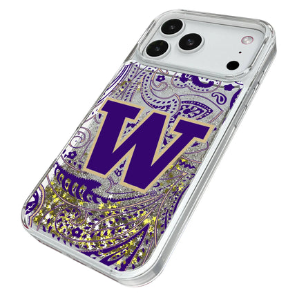 University of Washington Huskies Paisley Glitter Phone Case for Apple iPhone