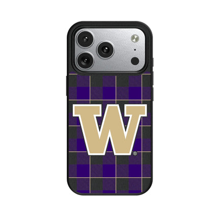 University of Washington Huskies Plaid MagSafe Compatible Phone Case for Apple iPhone