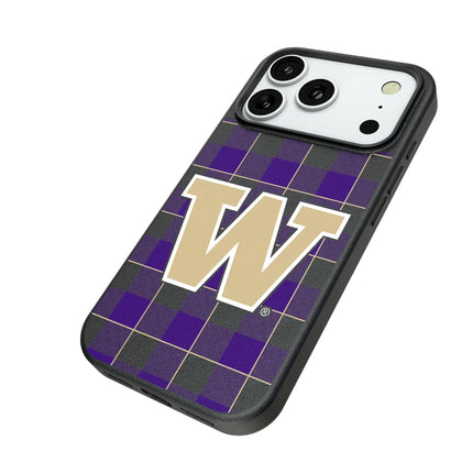 University of Washington Huskies Plaid MagSafe Compatible Phone Case for Apple iPhone