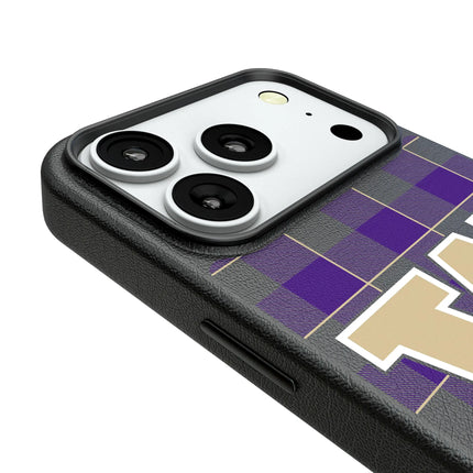 University of Washington Huskies Plaid MagSafe Compatible Phone Case for Apple iPhone