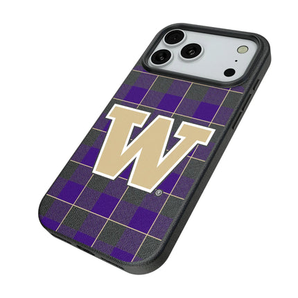 University of Washington Huskies Plaid MagSafe Compatible Phone Case for Apple iPhone