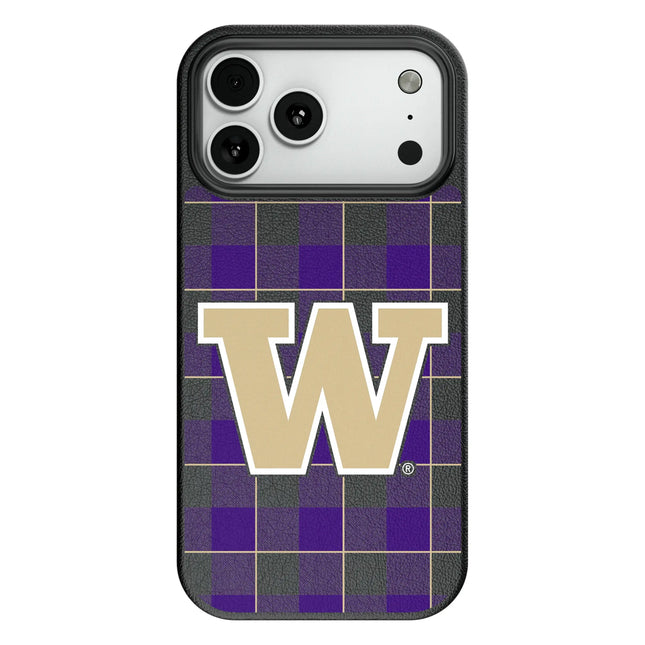 University of Washington Huskies Plaid MagSafe Compatible Phone Case for Apple iPhone