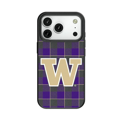 University of Washington Huskies Plaid MagSafe Compatible Phone Case for Apple iPhone