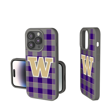 University of Washington Huskies Plaid Soft Touch Phone Case for Apple iPhone
