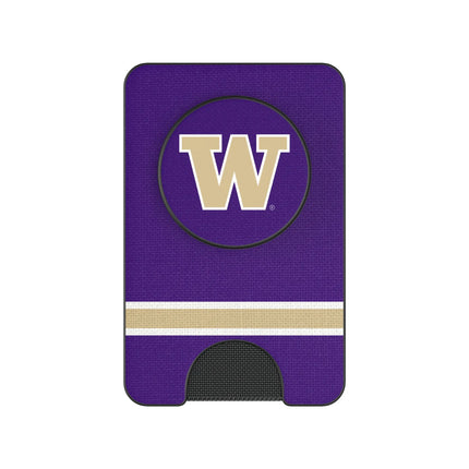 University of Washington Huskies Stripe PopSockets MagSafe-Compatible PopWallet+
