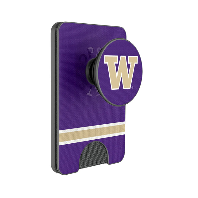 University of Washington Huskies Stripe PopSockets MagSafe-Compatible PopWallet+