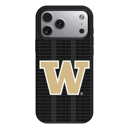 University of Washington Huskies Text Backdrop MagSafe Compatible Phone Case for Apple iPhone