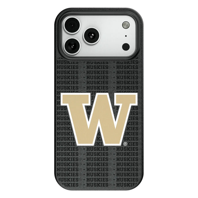 University of Washington Huskies Text Backdrop MagSafe Compatible Phone Case for Apple iPhone