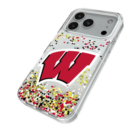 University of Wisconsin Badgers Confetti Glitter Phone Case for Apple iPhone