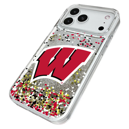 University of Wisconsin Badgers Confetti Glitter Phone Case for Apple iPhone