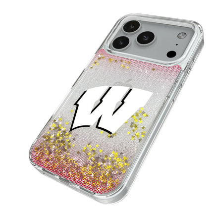University of Wisconsin Badgers Linen Glitter Phone Case for Apple iPhone