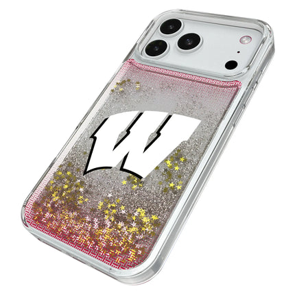 University of Wisconsin Badgers Linen Glitter Phone Case for Apple iPhone