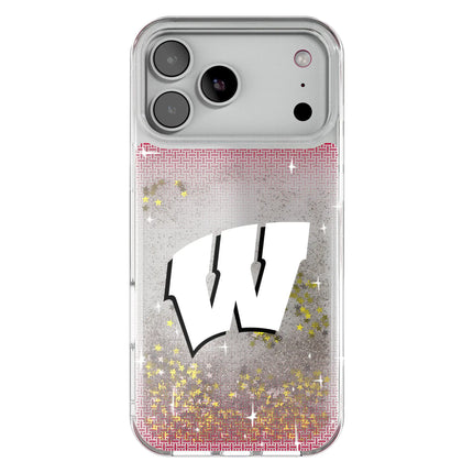 University of Wisconsin Badgers Linen Glitter Phone Case for Apple iPhone