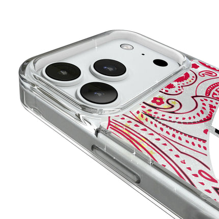 University of Wisconsin Badgers Paisley Glitter Phone Case for Apple iPhone