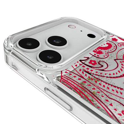 University of Wisconsin Badgers Paisley Glitter Phone Case for Apple iPhone