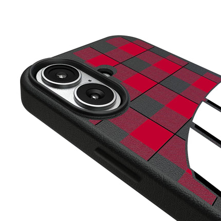 University of Wisconsin Badgers Plaid MagSafe Compatible Phone Case for Apple iPhone
