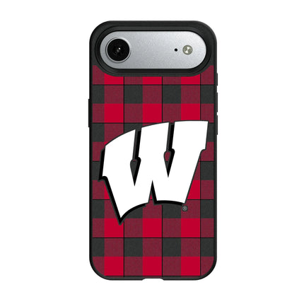 University of Wisconsin Badgers Plaid MagSafe Compatible Phone Case for Apple iPhone